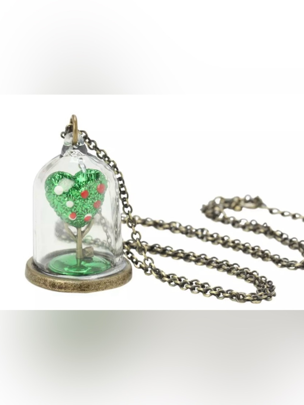 NEW Alice In Wonderland Painting The Roses Red Queen of Hearts Glass Necklace